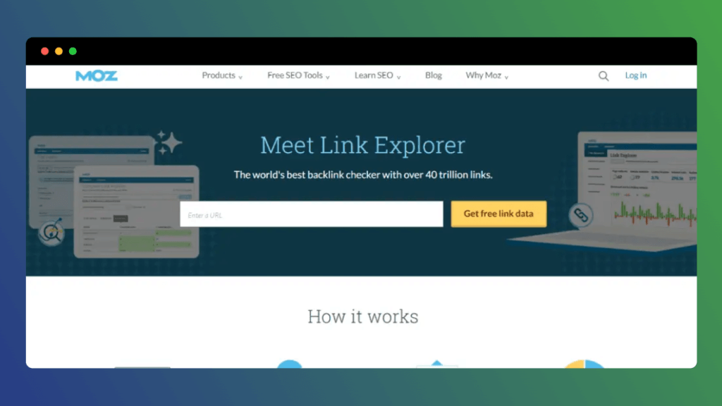 Moz Link Explorer - competitor analysis example website 7